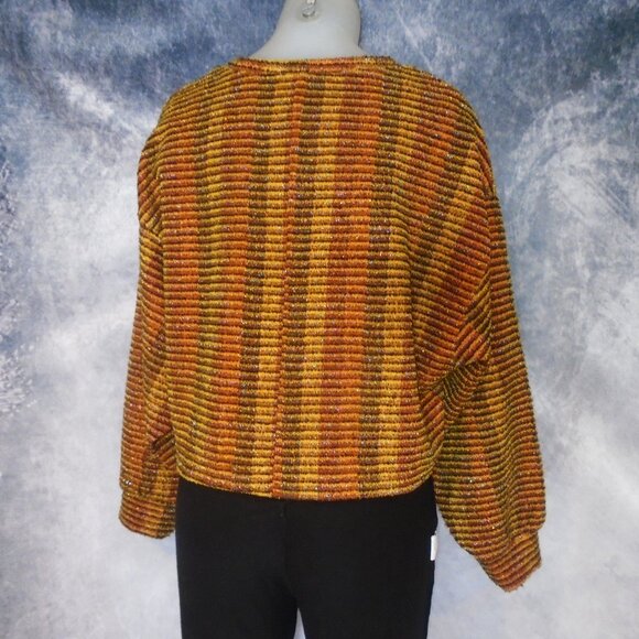 ZARA Cropped Sweater for Fall with Metallic Sparkle - Balloon Sleeves! - Picture 5 of 9